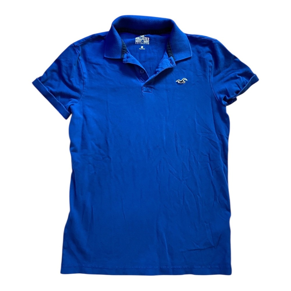 Hollister Men's Polo Shirt Small Royal Blue Short Sleeve Casual